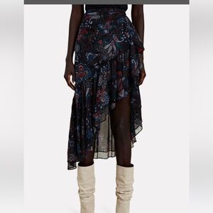 VERONICA BEARD Tiare Asymmetric Silk Midi Skirt